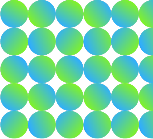 Pattern of green and blue gradient circles.